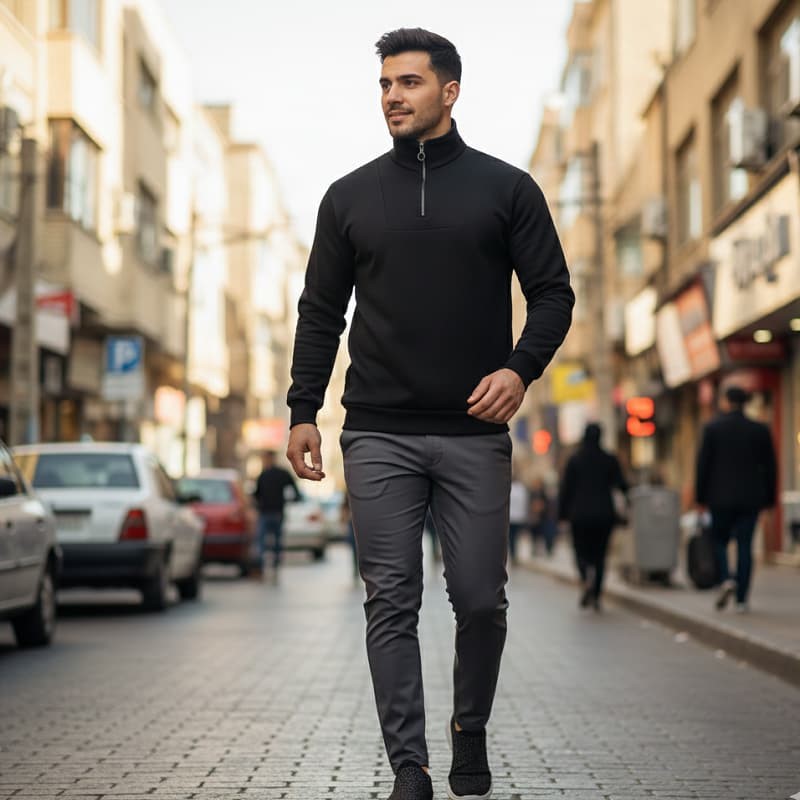 دورس مردانه نیم زیپ مدل Behbod ( در رنگ بندی )