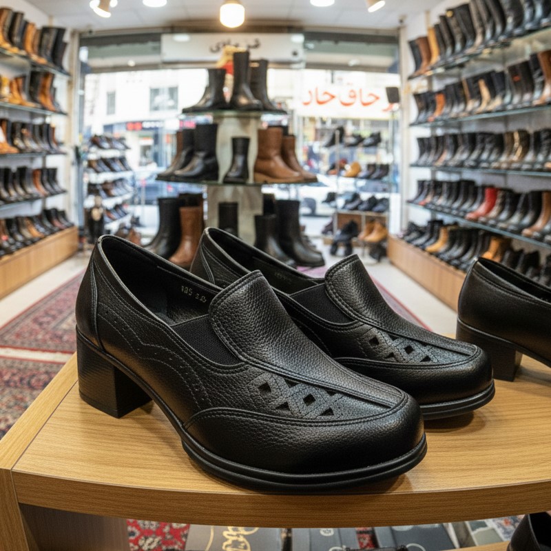 کفش مجلسی زنانه پاشنه 5 سانتی مدل تارا-مشکی