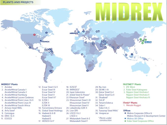 فایل پاورپوینت آشنایی با روش میدرکس ( Midrex )