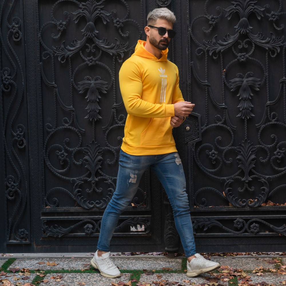 هودی Adidas مردانه زرد مدل ILMAN فری سایز