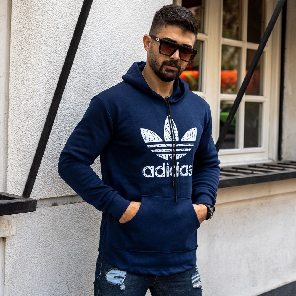 هودی Adidas مردانه سرمه ای مدل Qs سایز XXL