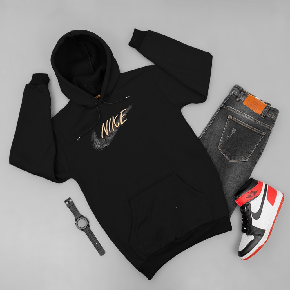 هودی Nike مردانه مدل Henry سایز XXXL مشکی و خردلی