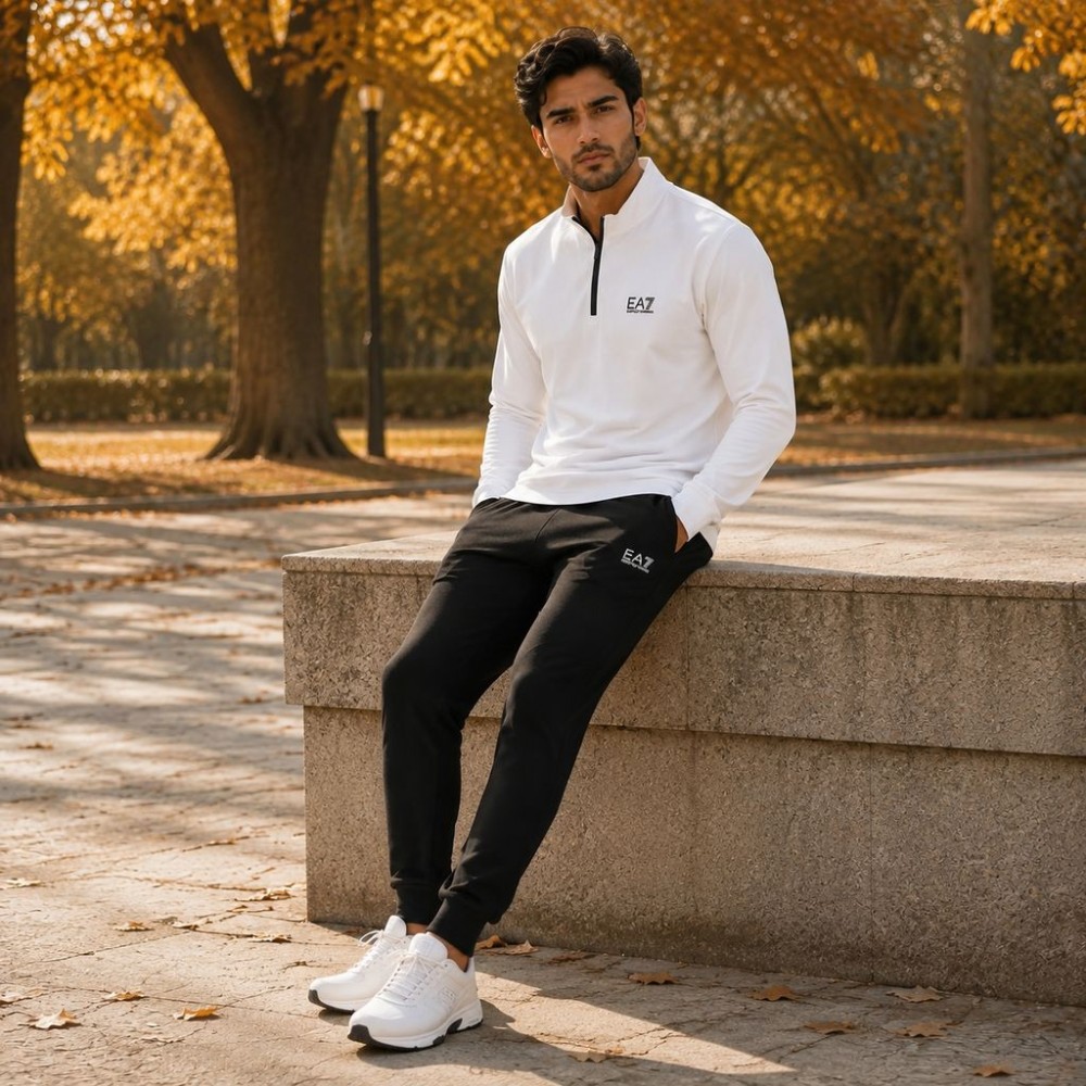 ست مردانه نیم زیپ و شلوار مدل EA7