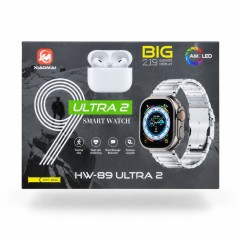 پک ساعت هوشمند الترا و ایرپاد پرو با 7 بند متنوع مدل HW-89 ULTRA2
