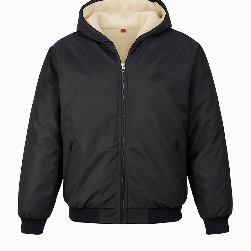 کاپشن مردانه مشکی داخل تمام خز مدل Adidas