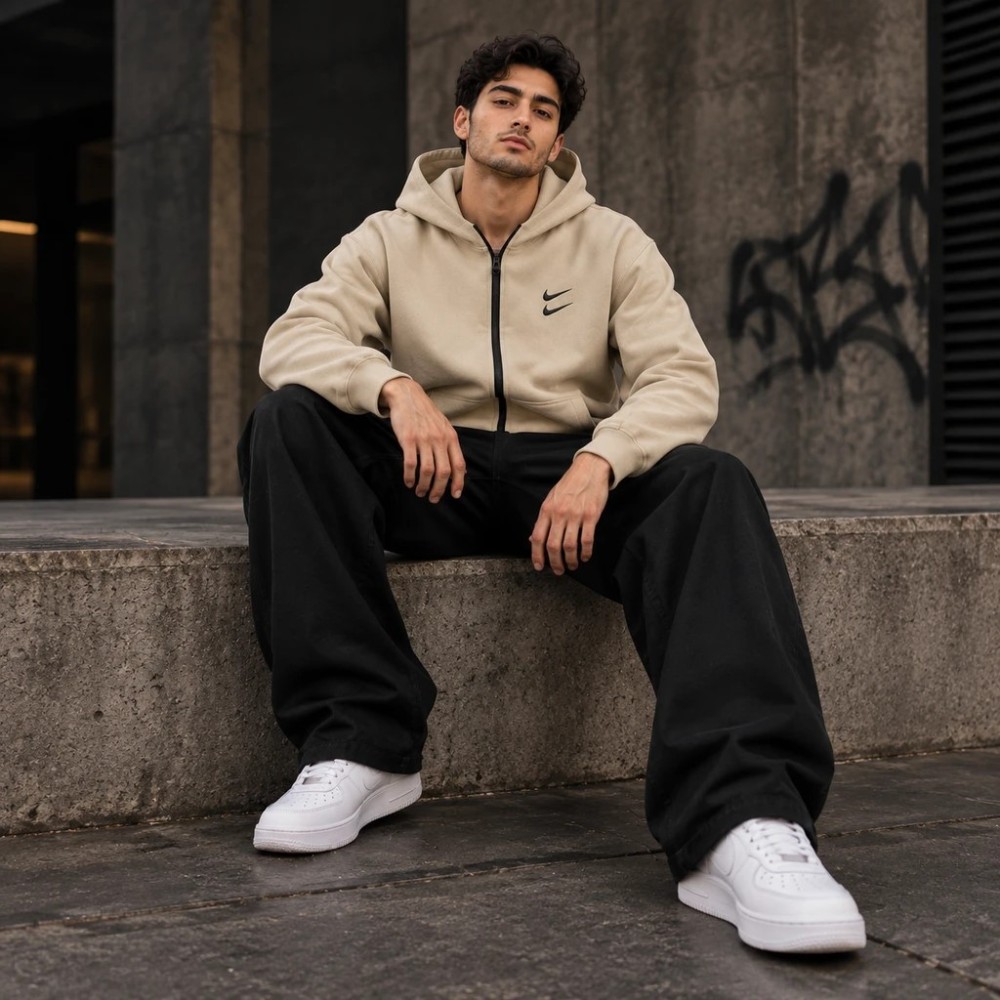 سوئیشرت دورس کلاهدار مردانه نایکی مدل Double Nike ( در 4 رنگبندی )